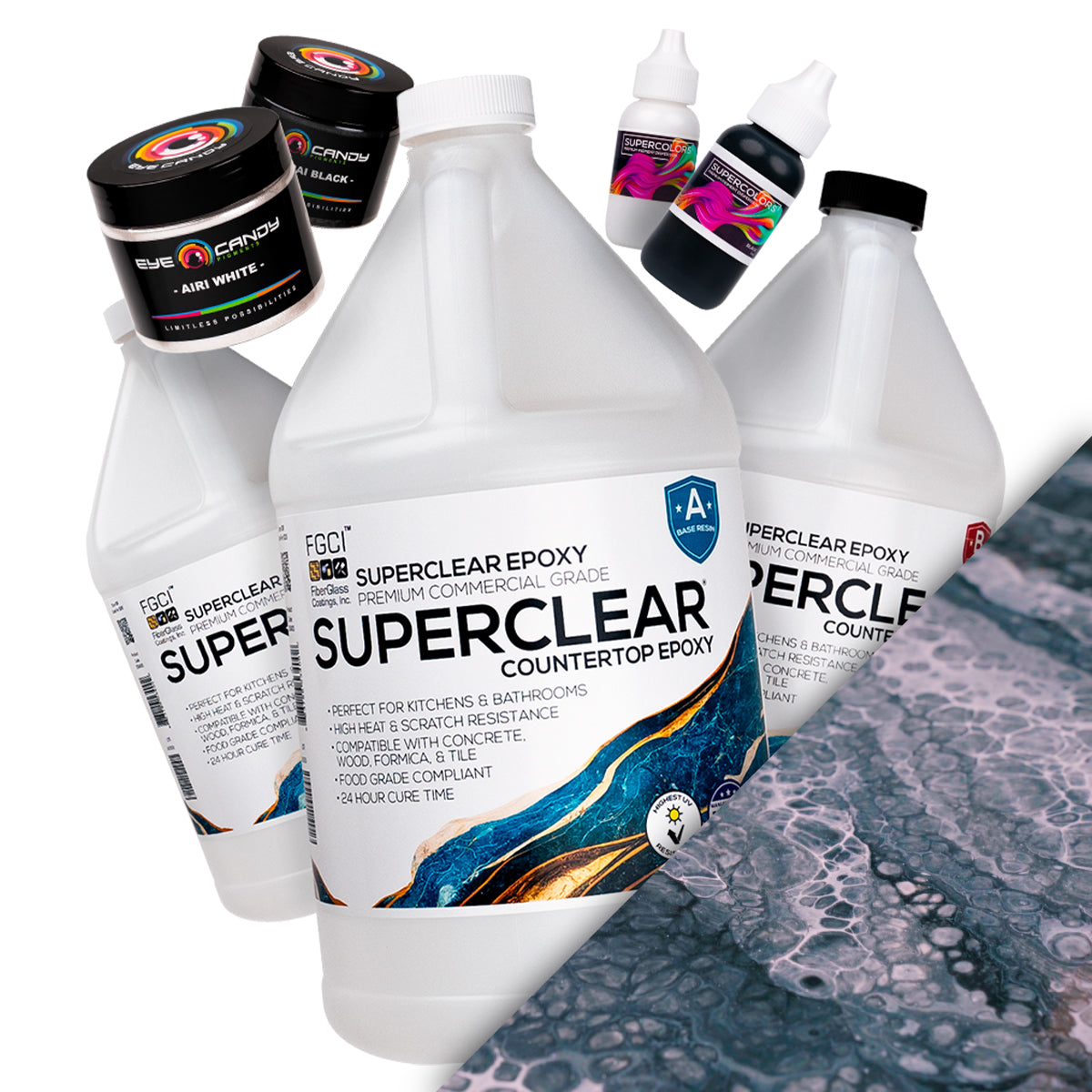 Black Marble Countertop Epoxy Resin 3 Gallon Kit
