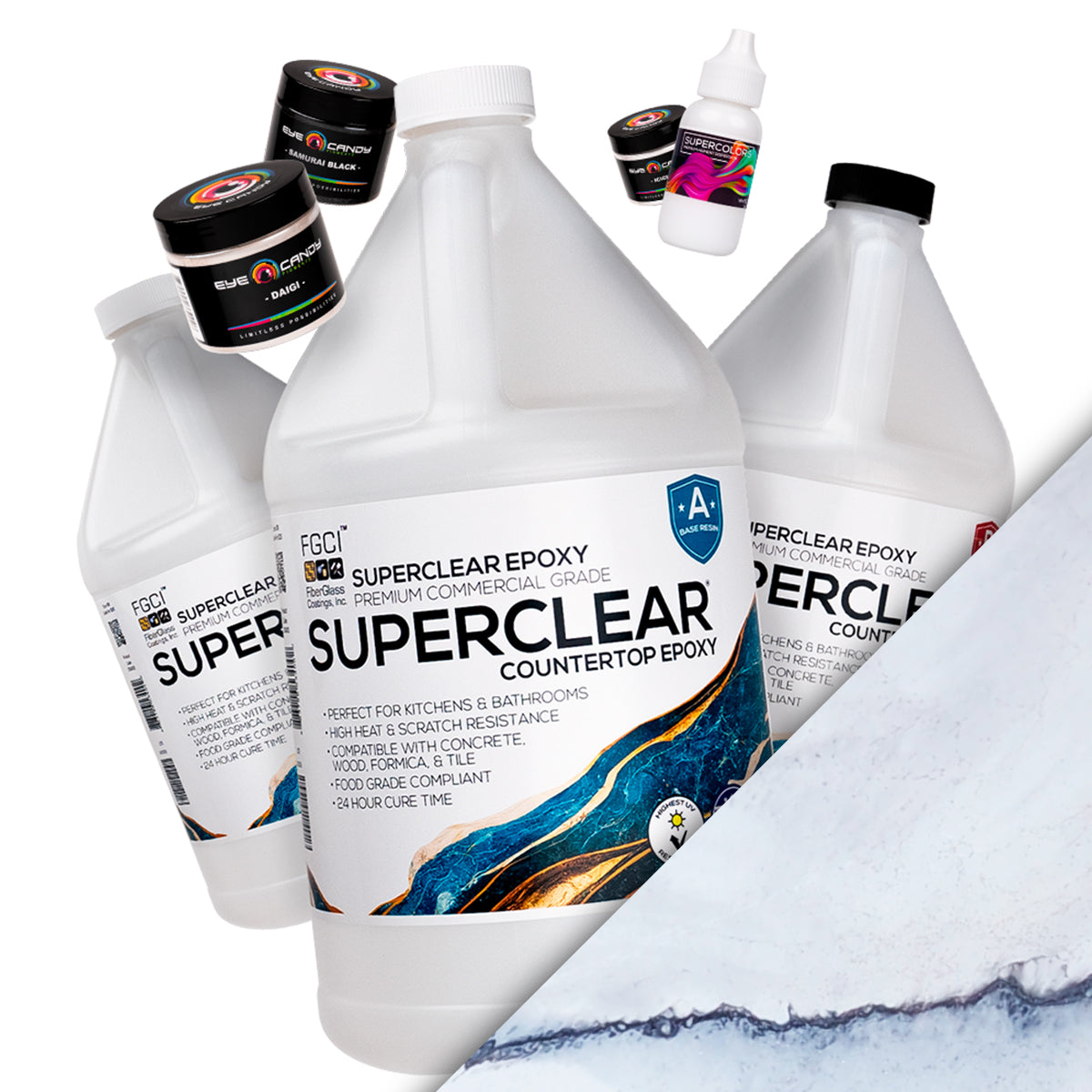 White Carrara Marble Countertop Epoxy Resin 3 Gallon Kit