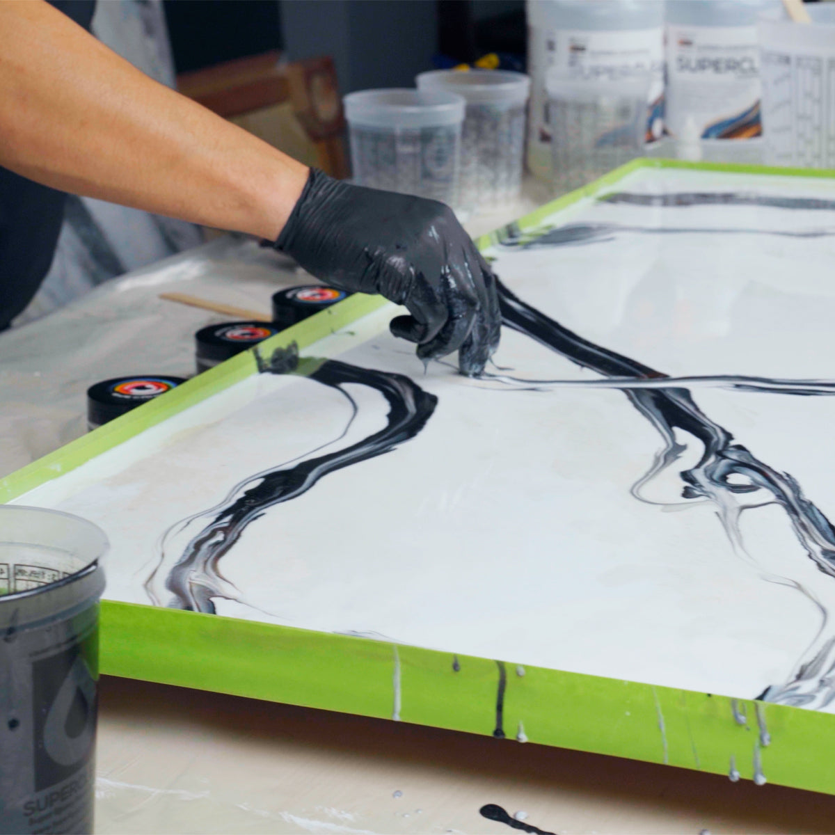 White Carrara Marble Countertop Epoxy Pour