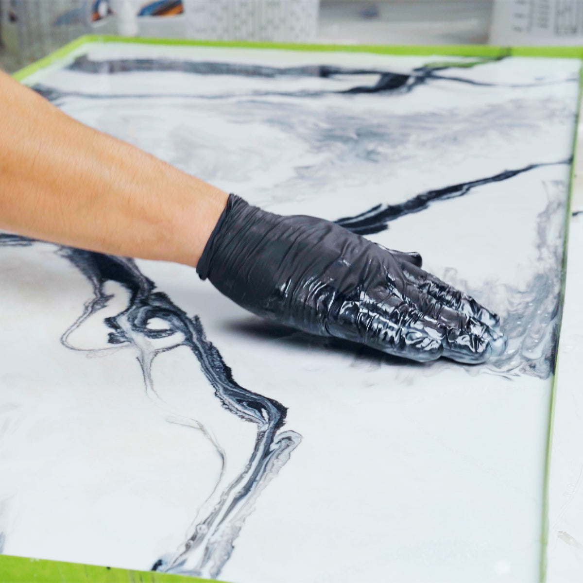 White Carrara Marble Countertop Epoxy Pour