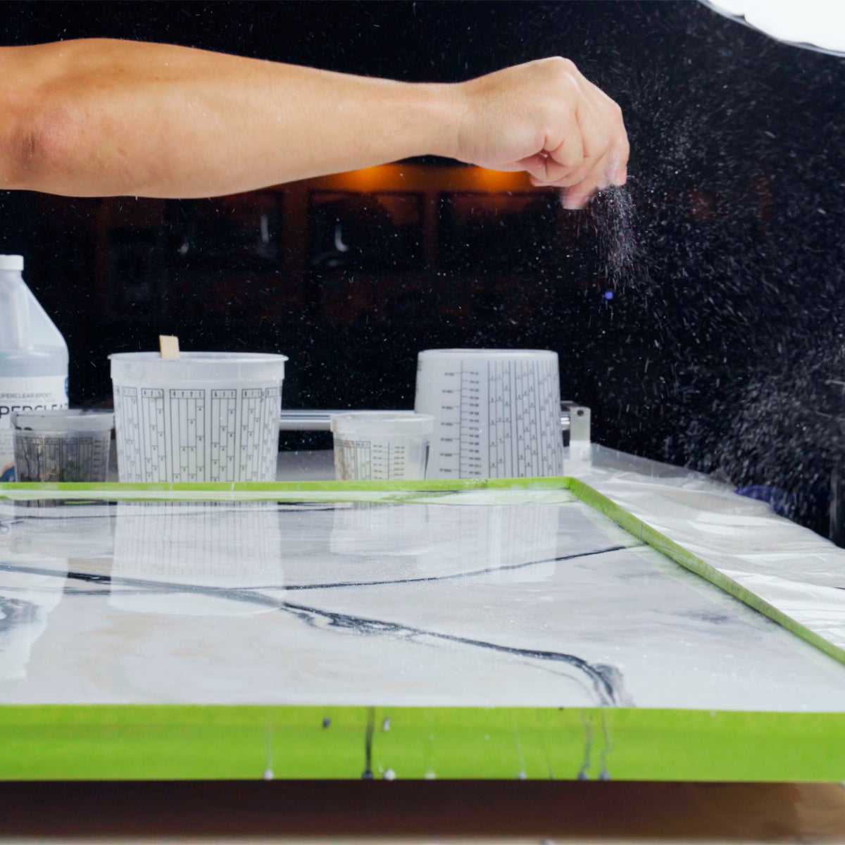 White Carrara Marble Countertop Epoxy Pour
