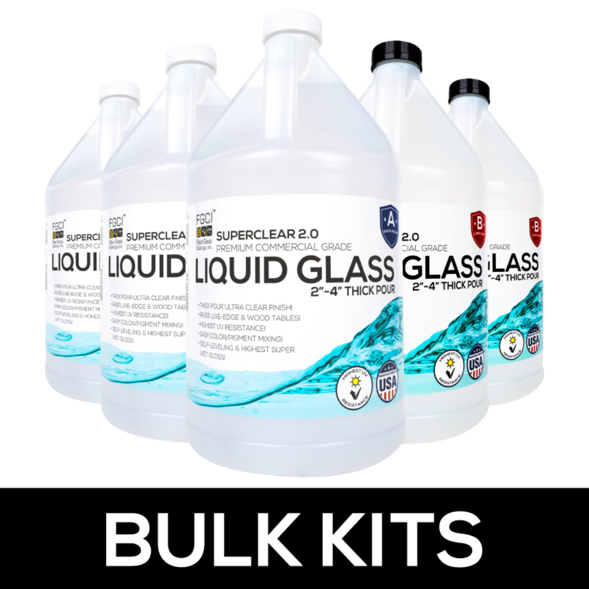 Bulk Epoxy Resin Kit for Tabletops & Bar Tops