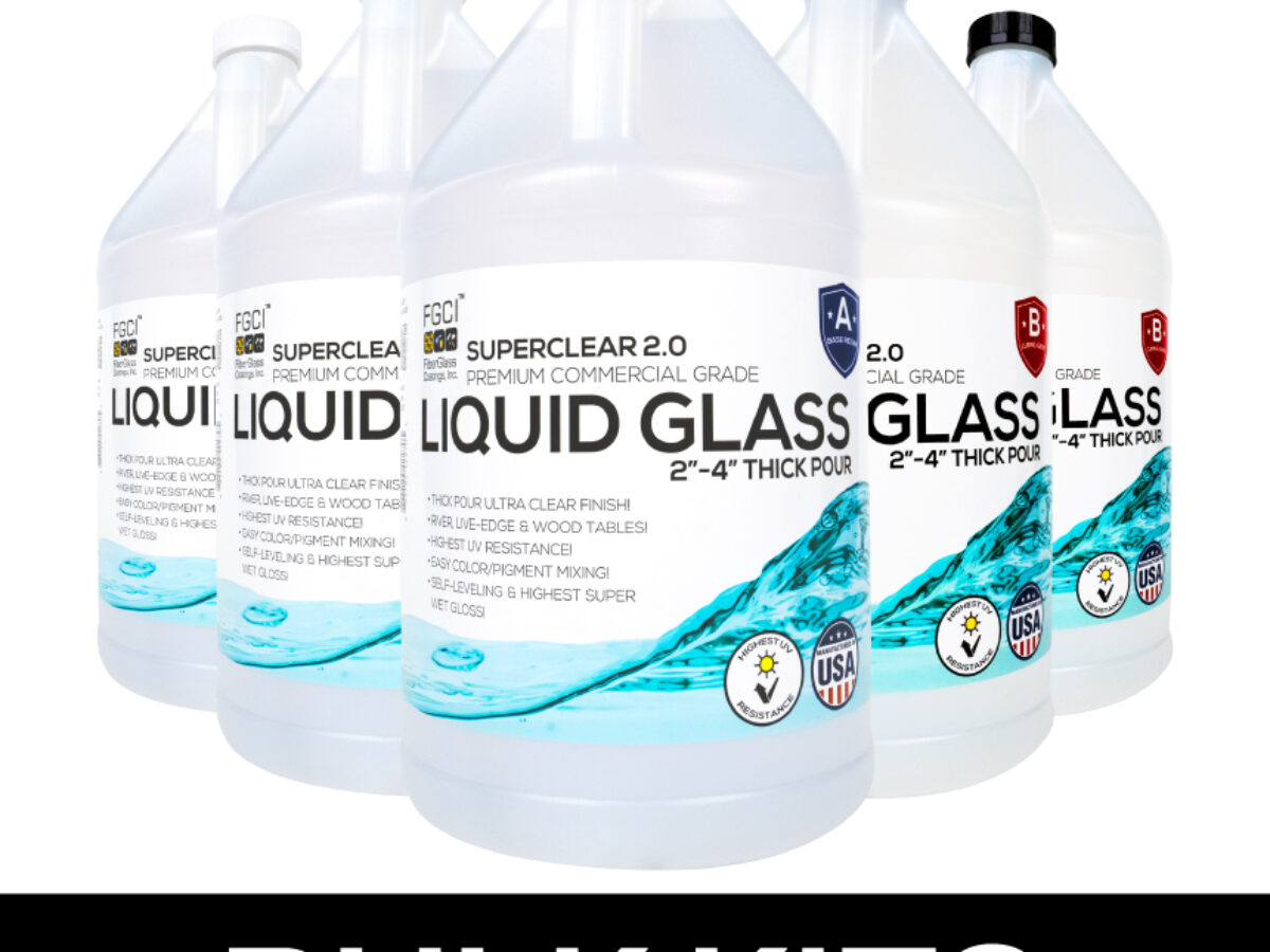 Liquid Glass Deep Pour 24 Hour Cure Epoxy 2:1 - Up to 1 Thick - FGCI