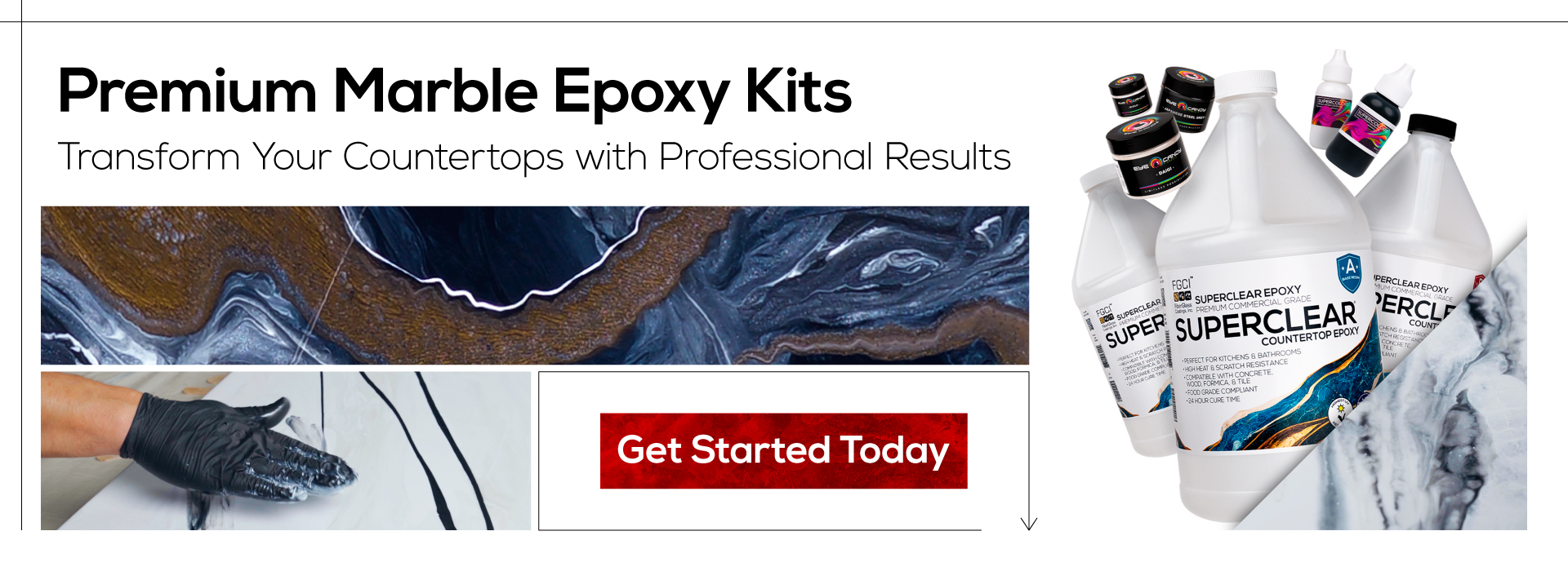 Premium Marble Epoxy Kits - Transform Your Countertops with Professional Results. Get started today!