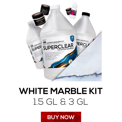 White Marble Kit - Available in 1.5 & 3 Gallon Sizes